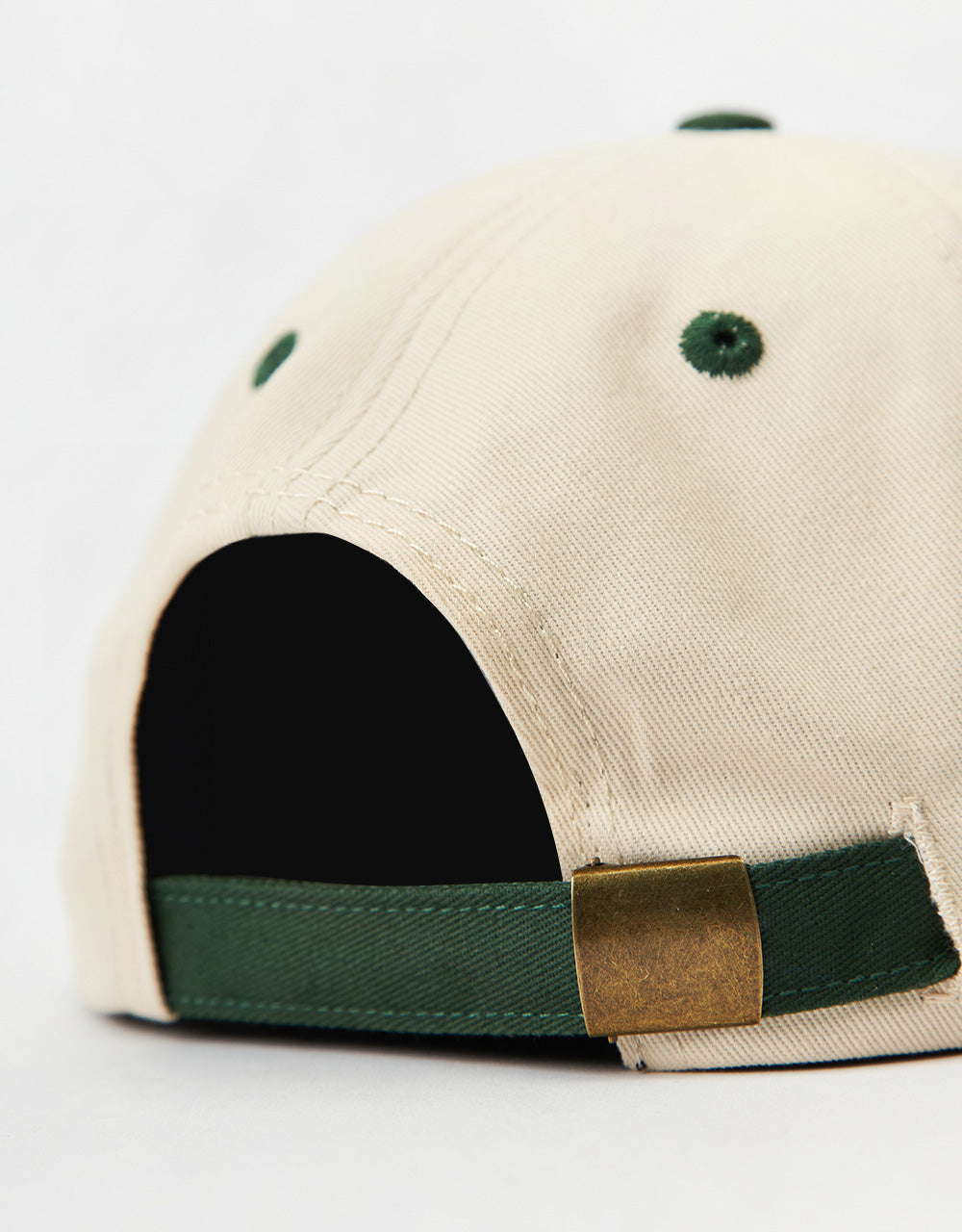 Route One Explorer Unstructured Strapback Cap - Natural/Forest Green