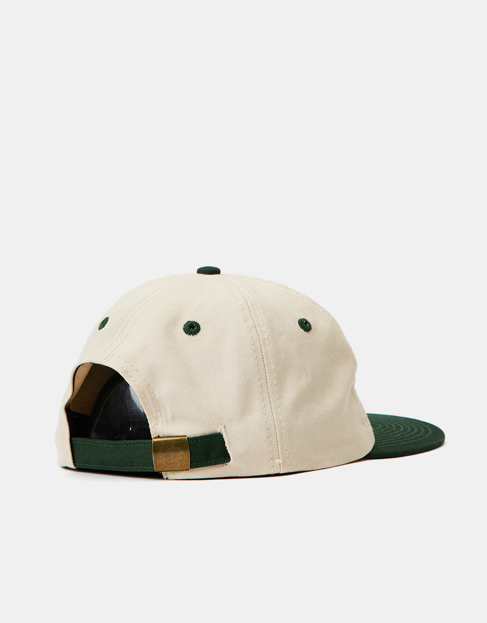 Route One Explorer Unstructured Strapback Cap - Natural/Forest Green