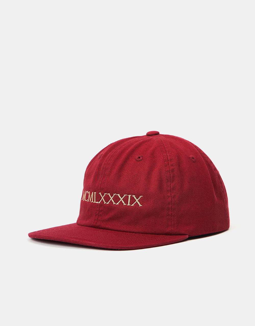 Route One MCMLXXXIX 6 Panel Unstructured Cap - Burgundy