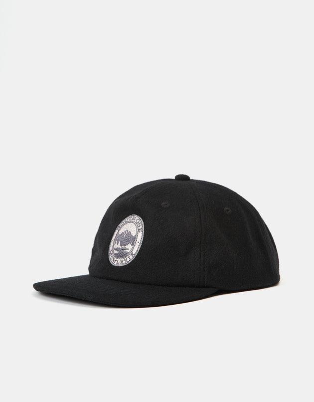 Route One Summit Unstructured Melton Wool Cap - Black