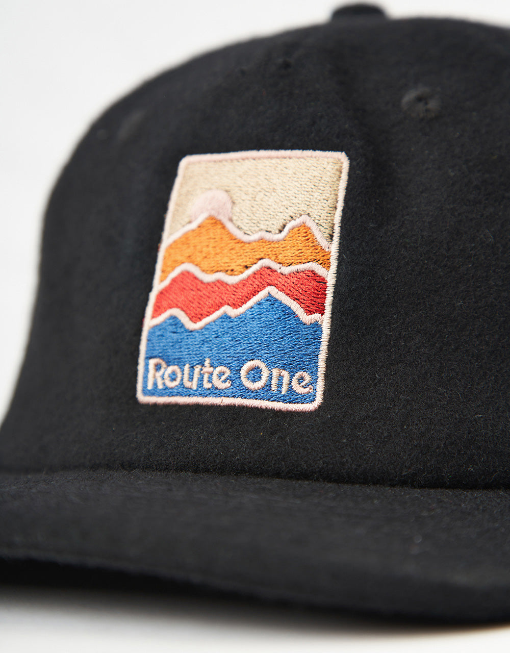 Route One Rocky Trail Unstructured Melton Wool Cap - Black