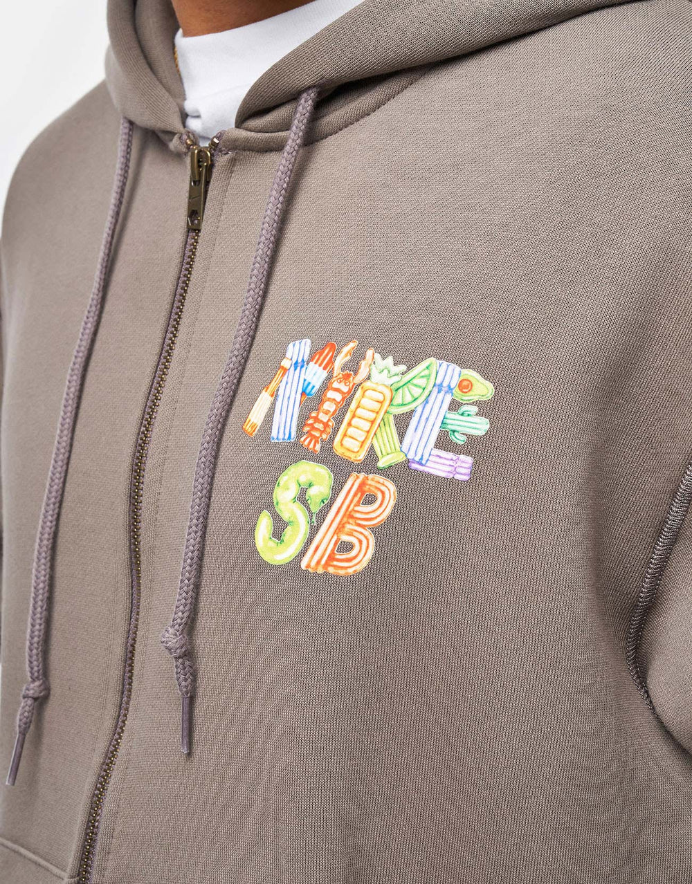 Nike SB Pool Airs Zip Hoodie - Cave Stone/White