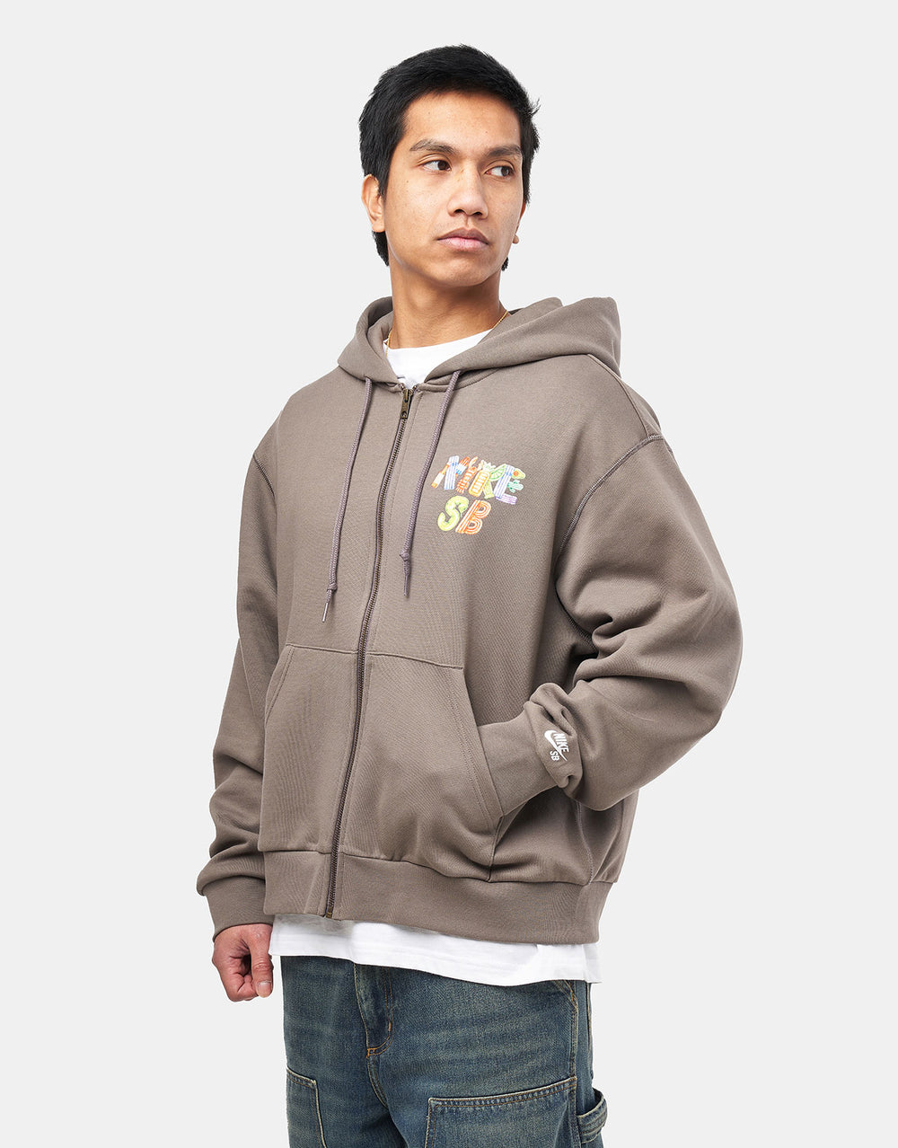 Nike SB Pool Airs Zip Hoodie - Cave Stone/White