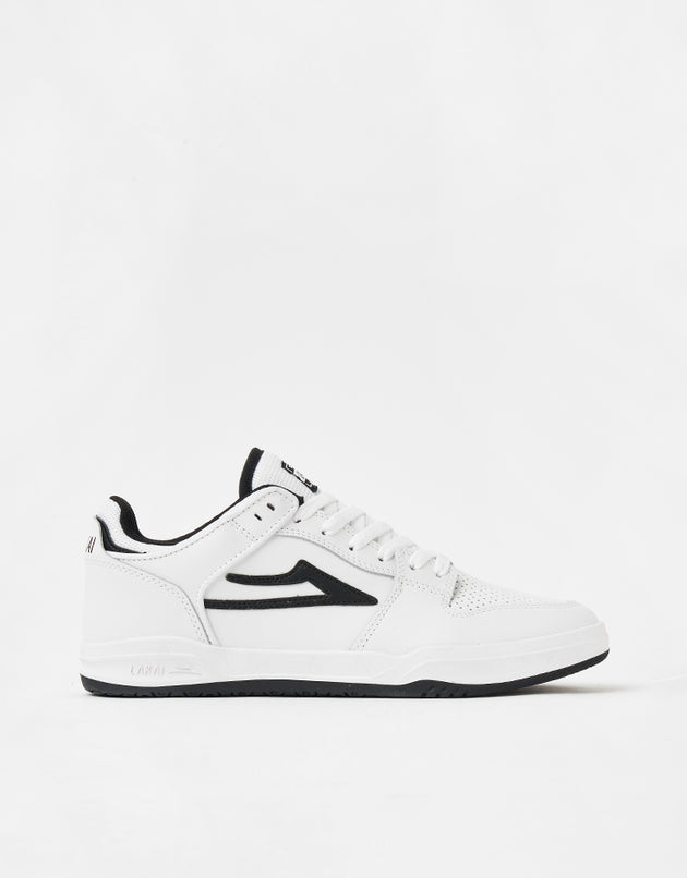 Lakai Telford Low Skate Shoes - White/Black Leather