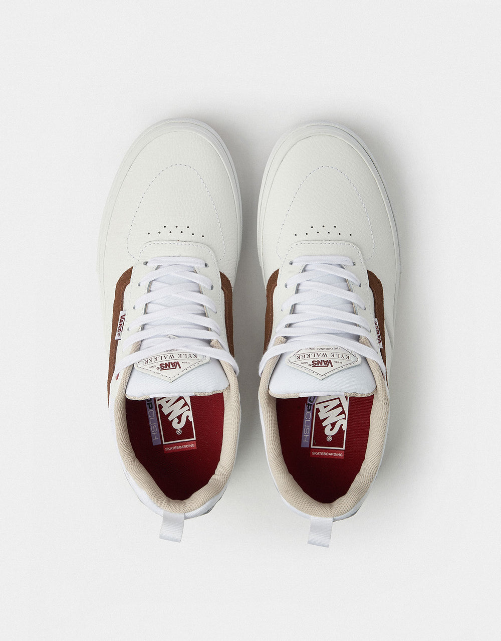 Vans Skate Kyle Walker Shoes - Leather White/Red