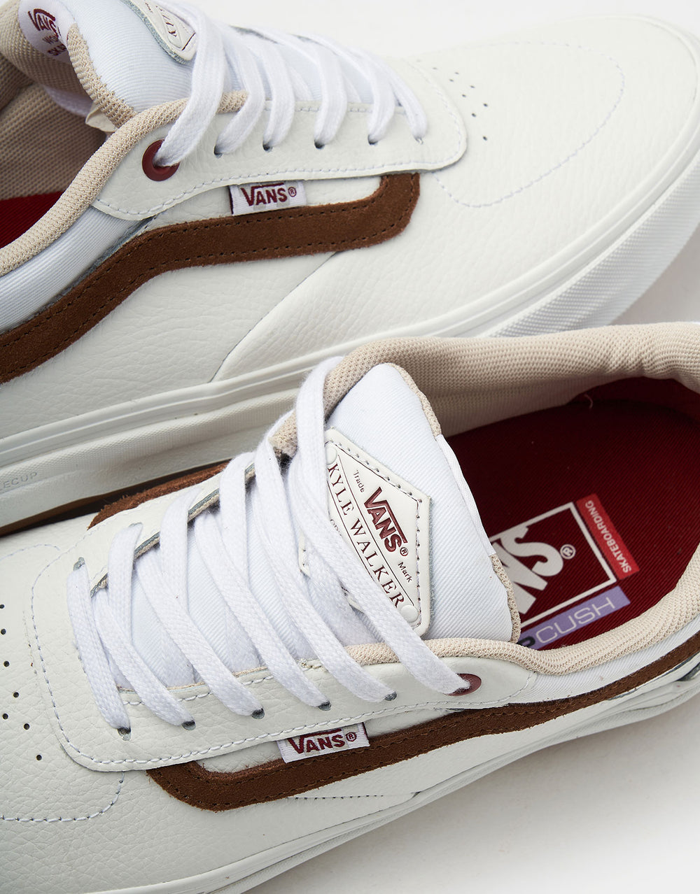 Vans Skate Kyle Walker Shoes - Leather White/Red