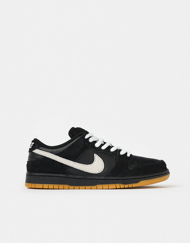 Nike SB Dunk Low Pro Skate Shoes - Black/White-Black-Gum Light Brown