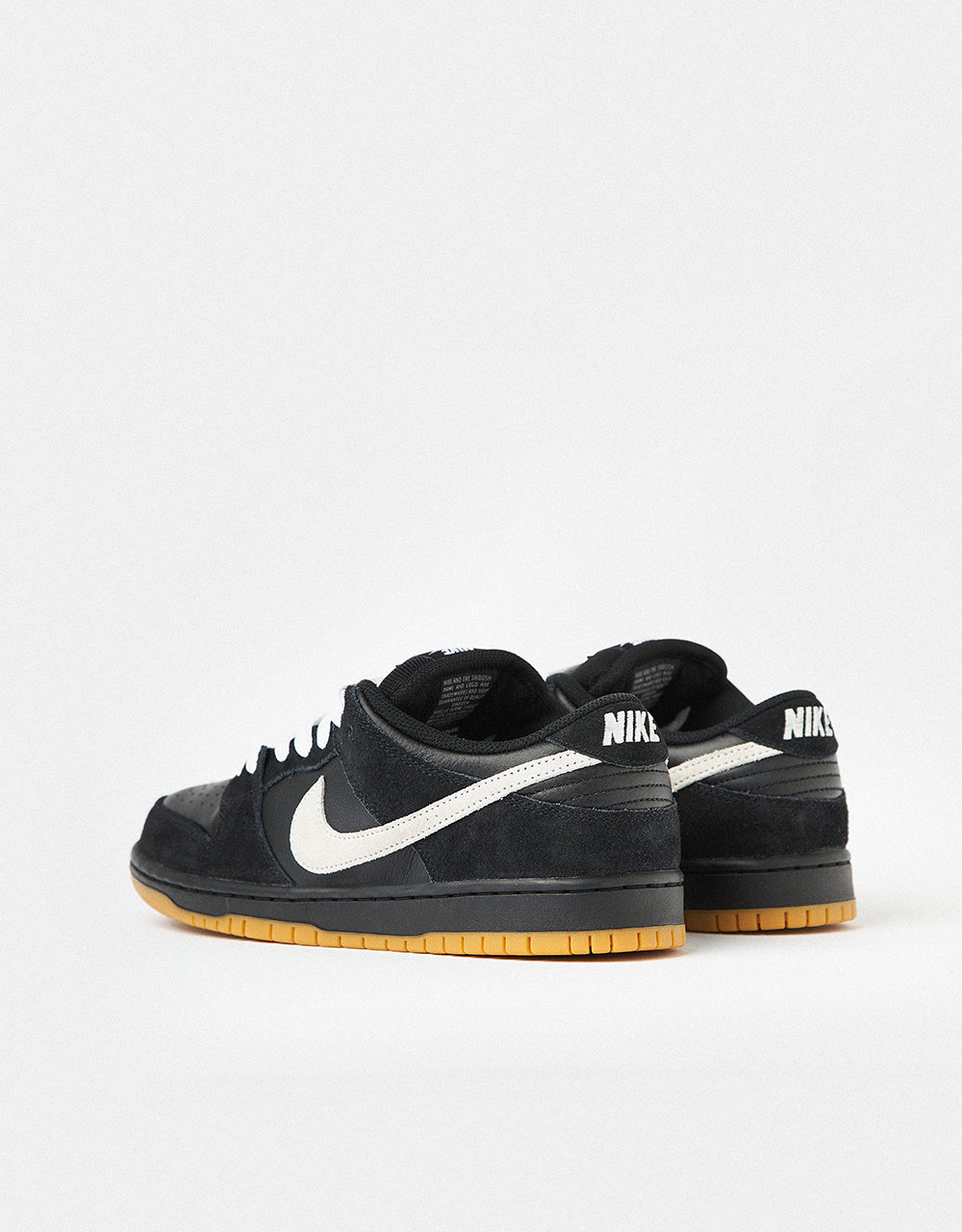 Nike SB Dunk Low Pro Skate Shoes - Black/White-Black-Gum Light Brown