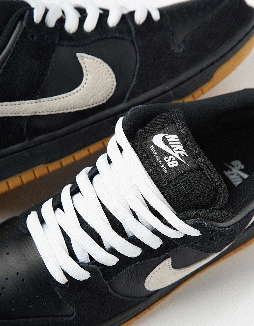 Nike SB Dunk Low Pro Skate Shoes - Black/White-Black-Gum Light Brown