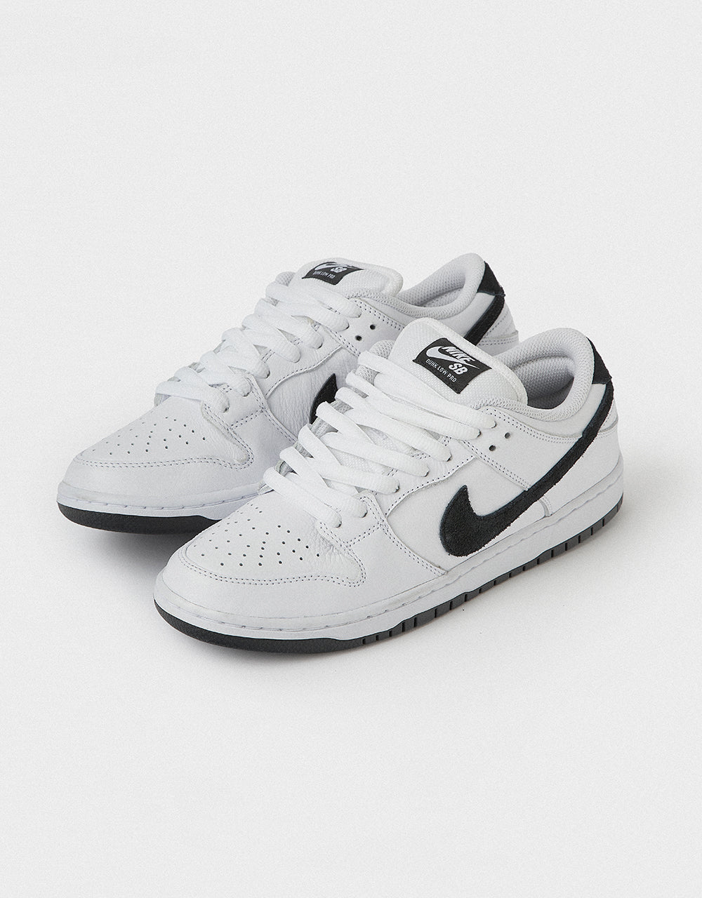 Nike SB Dunk Low Pro Skate Shoes - White/Black-White-Black