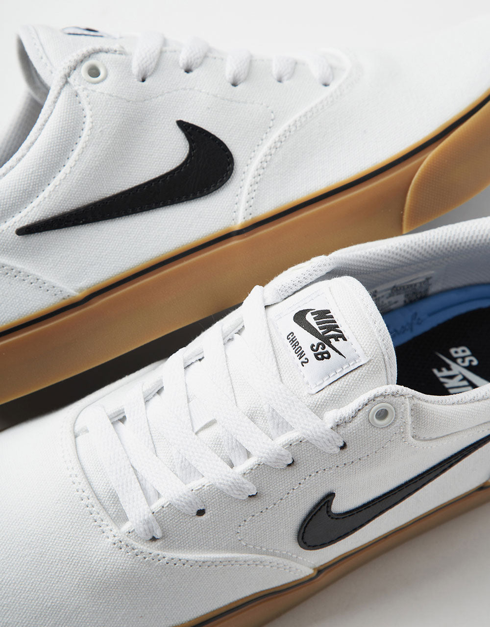 Nike SB Chron 2 Canvas Skate Shoes - White/Black-White-Gum Light Brown