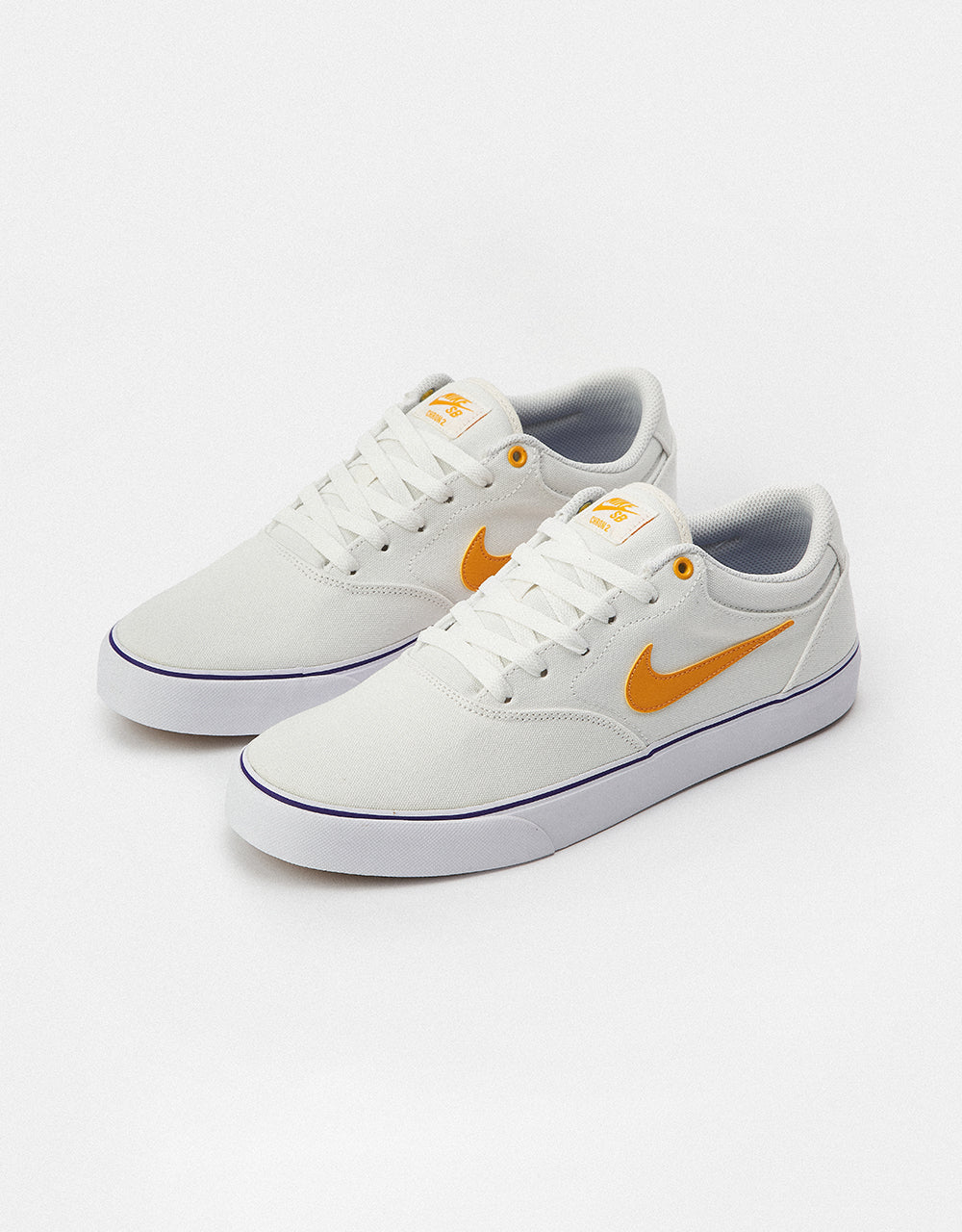 Nike SB Chron 2 Canvas Skate Shoes - Summit White/University Gold