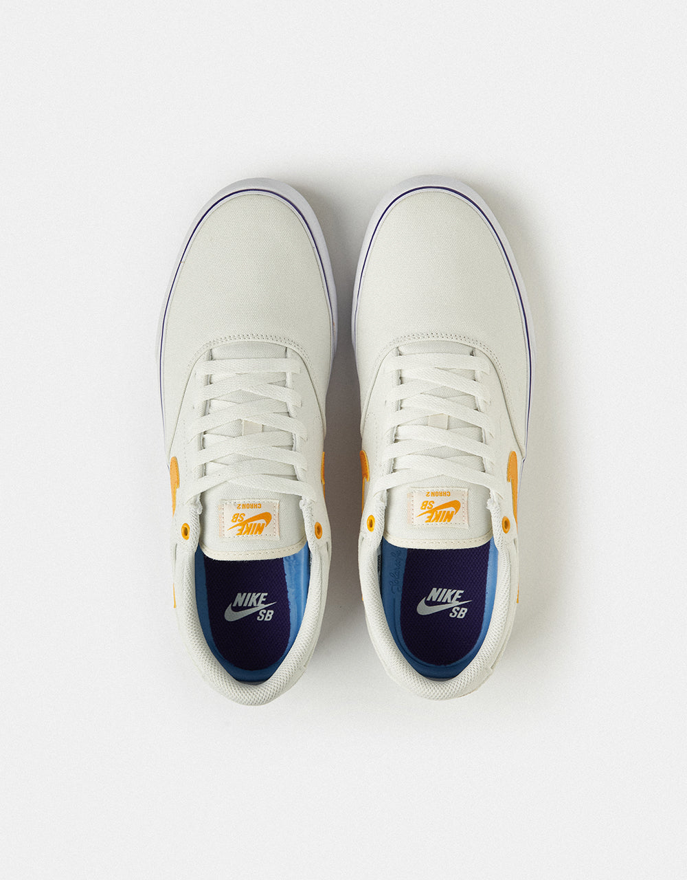 Nike SB Chron 2 Canvas Skate Shoes - Summit White/University Gold