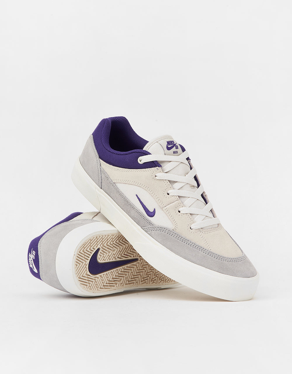 Nike SB Malor Skate Shoes - Platinum Tint/Court Purple-Wolf Grey