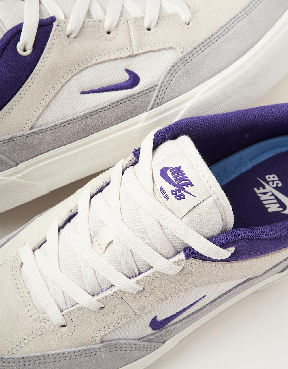 Nike SB Malor Skate Shoes - Platinum Tint/Court Purple-Wolf Grey