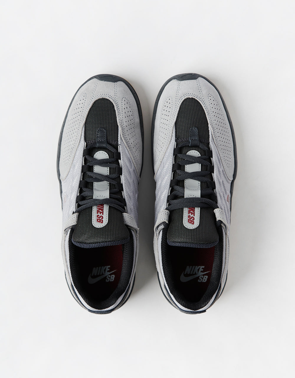 Nike SB Vertebrae Skate Shoes - Lt Smoke Grey/Dark Team Red