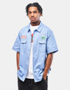 GX1000 Fertilizer S/S Button Down Shirt - Light Blue