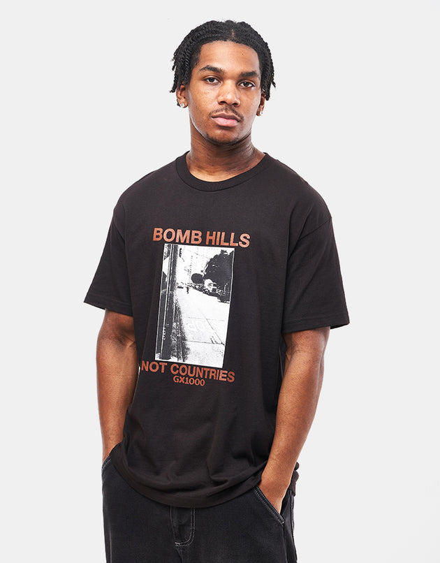 GX1000 Bomb Hills Not Countries T-Shirt - Black/Brown