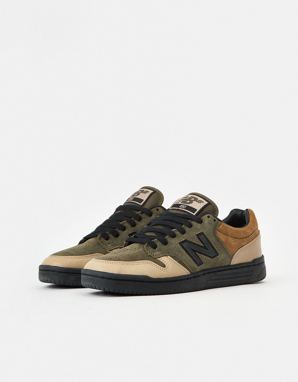 New Balance x 8FIVE2 480 Skate Shoes - Olive/Tan/Black