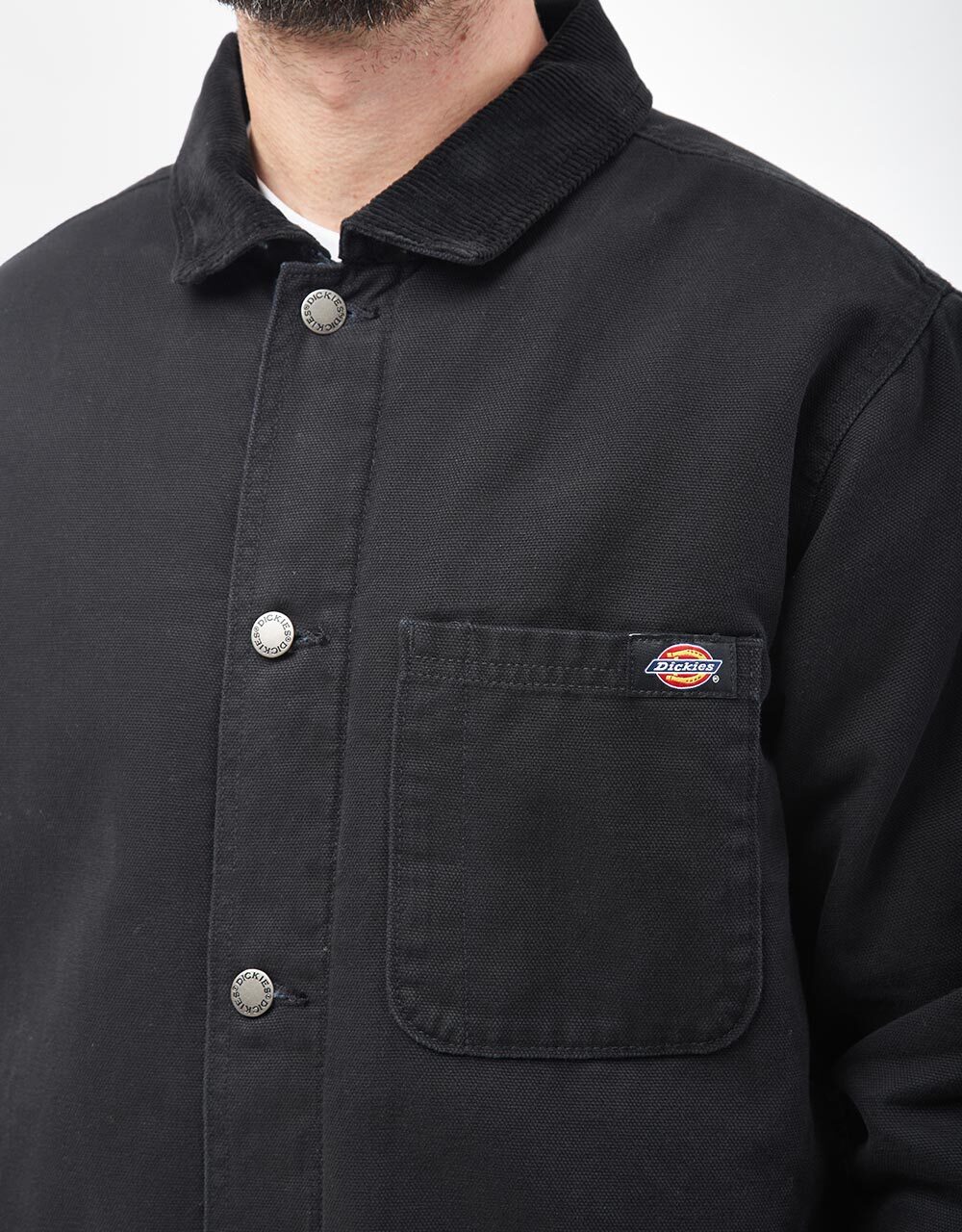 Dickies High Pile Fleece Lined Chore Jacket - Stone Washed Black