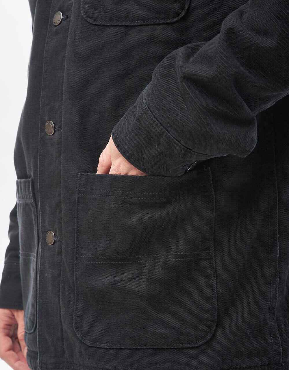 Dickies High Pile Fleece Lined Chore Jacket - Stone Washed Black