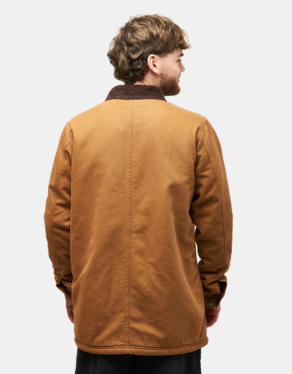 Dickies High Pile Fleece Lined Chore Jacket - Stonewashed Brown Duck