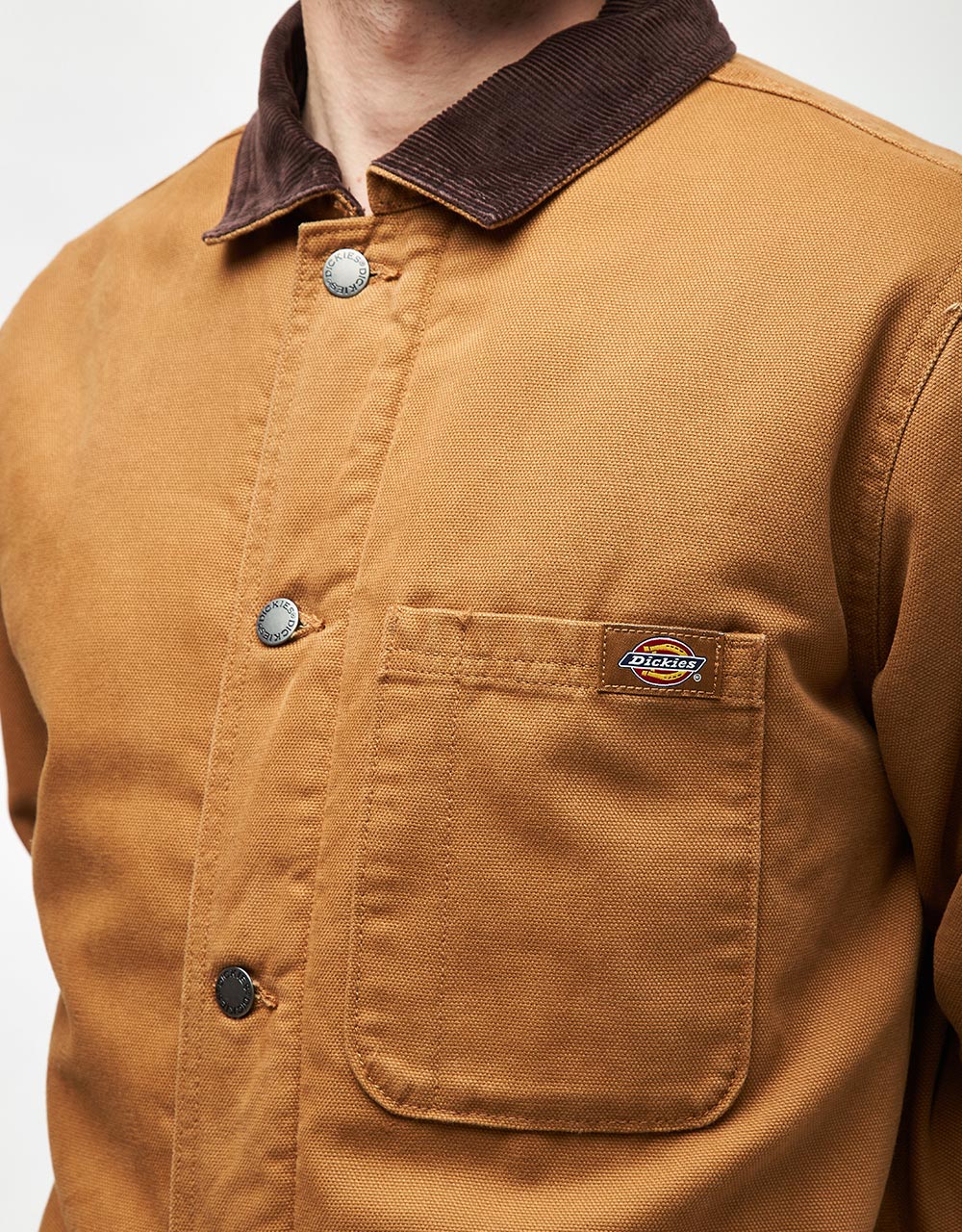 Dickies High Pile Fleece Lined Chore Jacket - Stonewashed Brown Duck