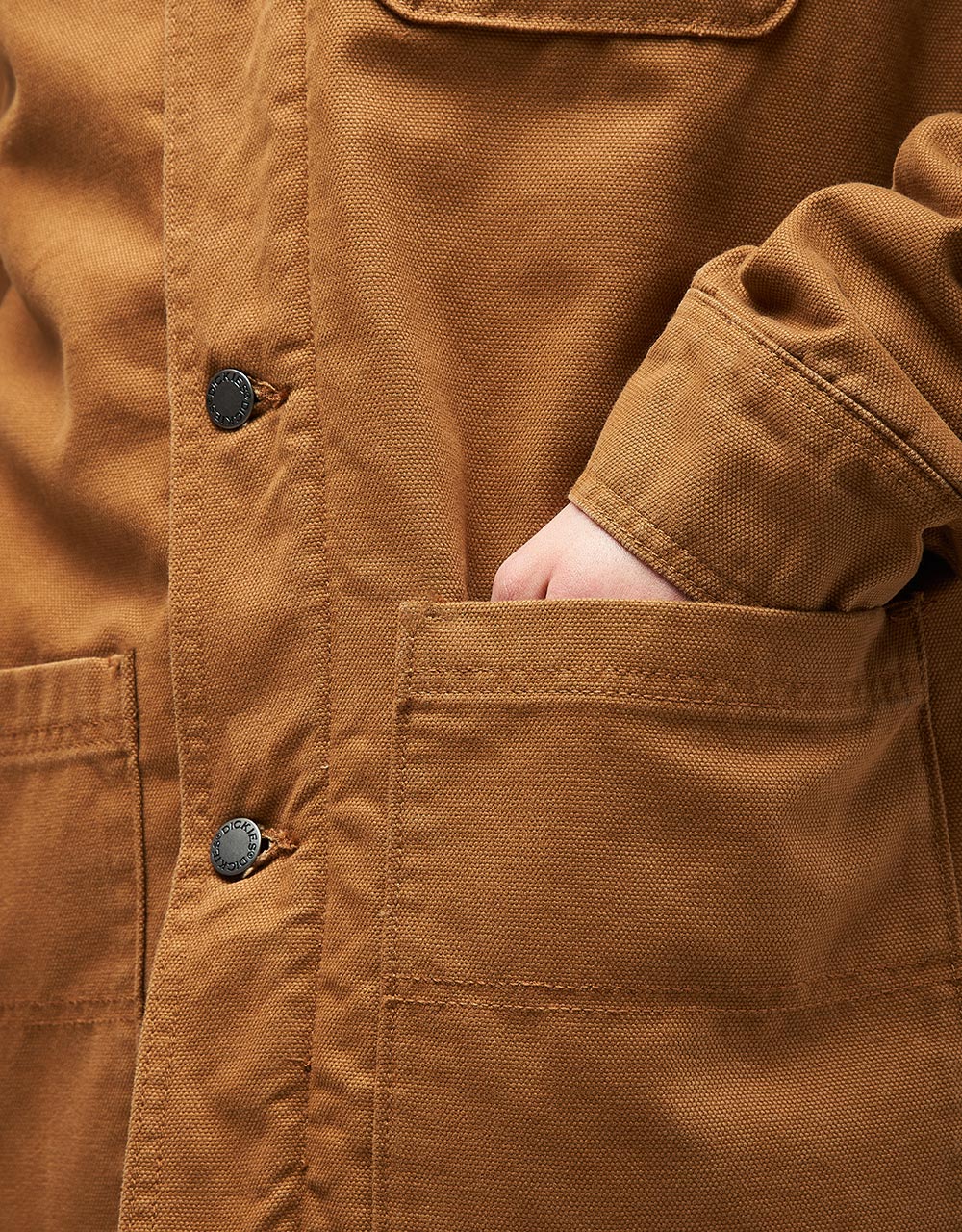 Dickies High Pile Fleece Lined Chore Jacket - Stonewashed Brown Duck