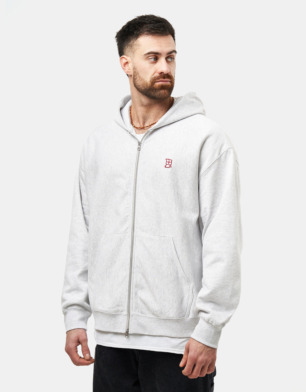 HUF Megablast French Terry Zip Hoodie - Ash Heather