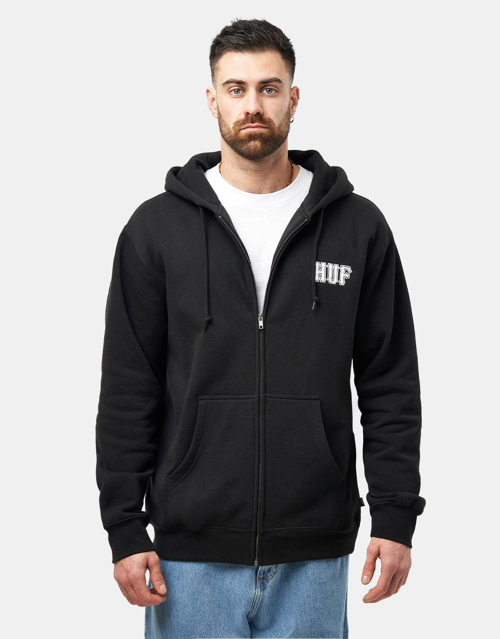 HUF Set Classic Logo Zip Hoodie - Black