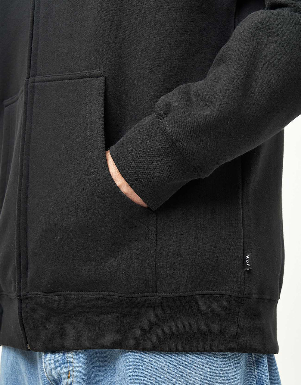 HUF Set Classic Logo Zip Hoodie - Black