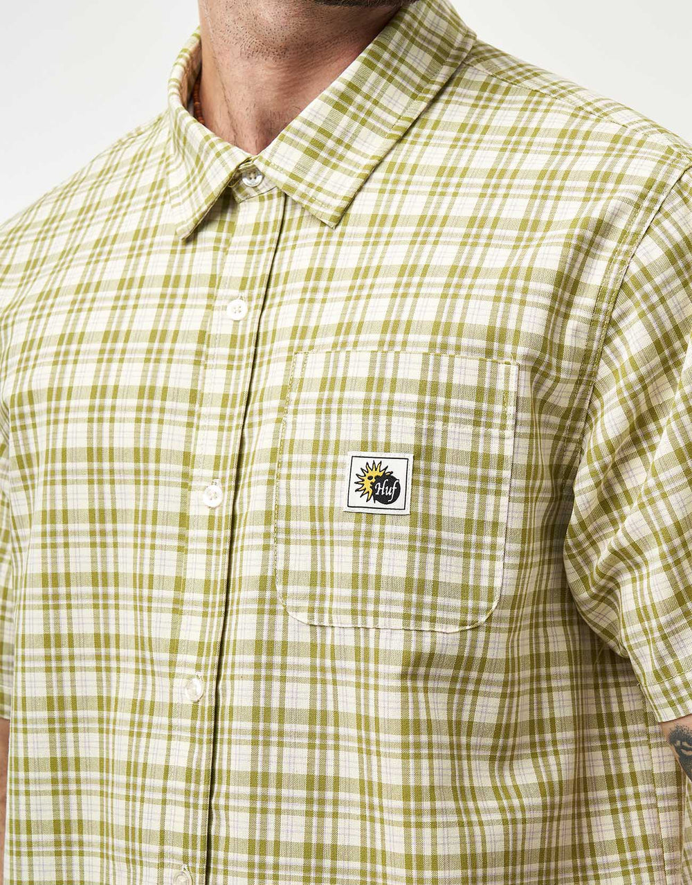 HUF Total Eclipse S/S Plaid Shirt - Mustard