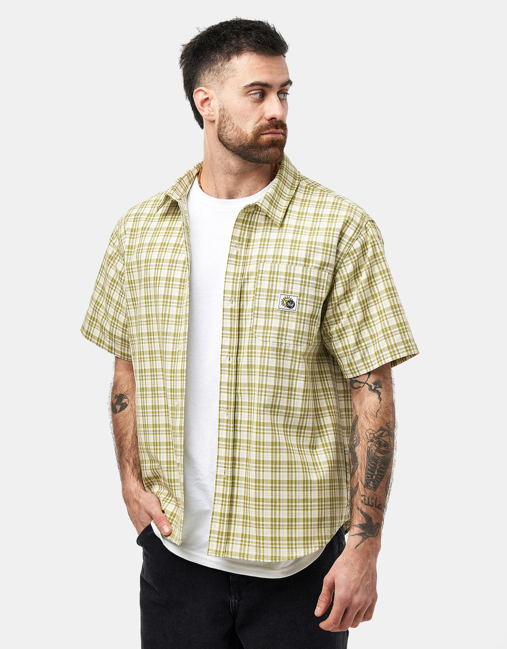 HUF Total Eclipse S/S Plaid Shirt - Mustard