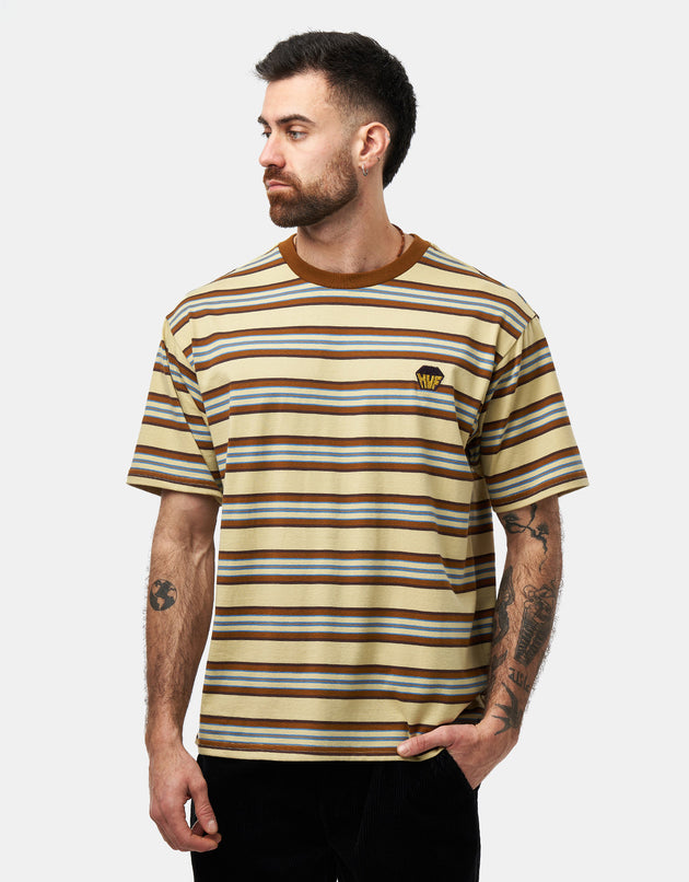 HUF Big Block Stripe Boxy T-Shirt - Clay