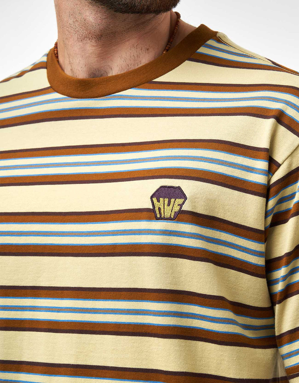 HUF Big Block Stripe Boxy T-Shirt - Clay