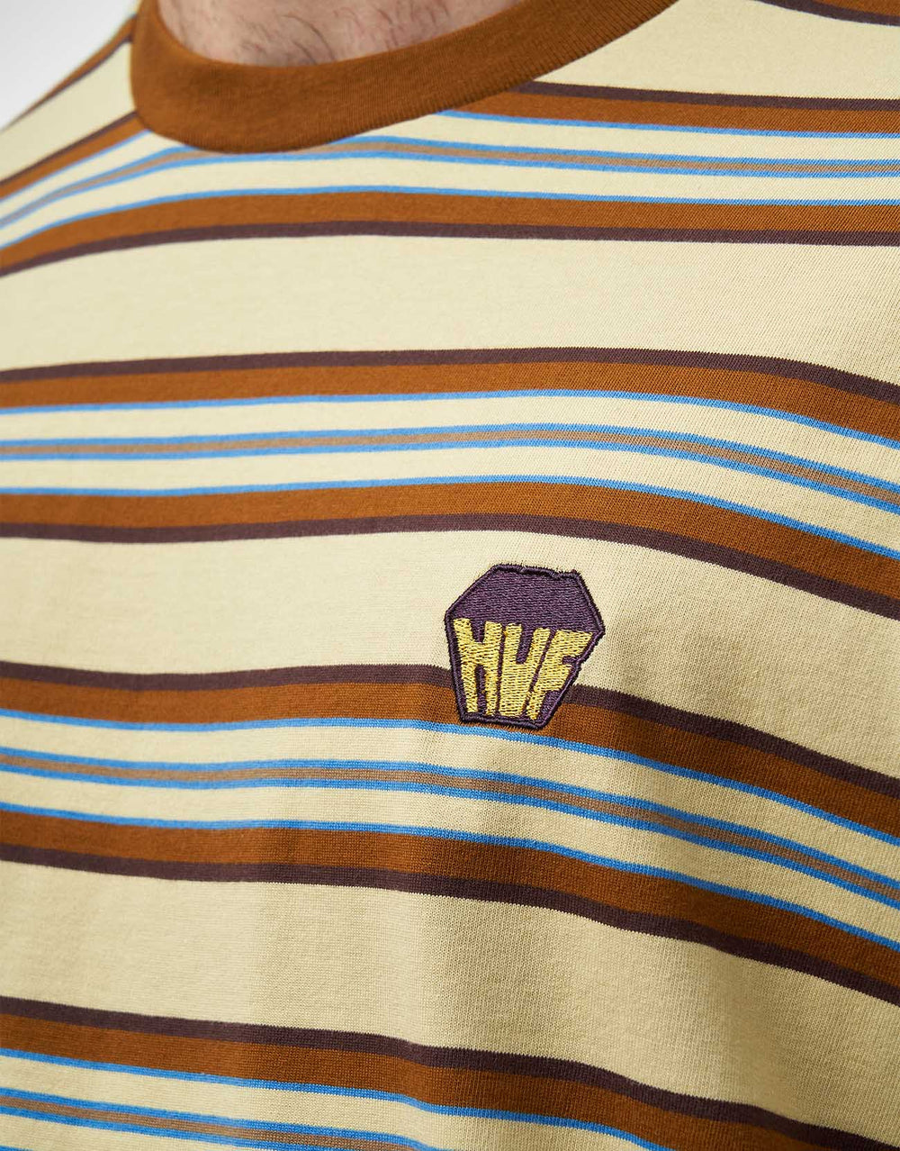 HUF Big Block Stripe Boxy T-Shirt - Clay