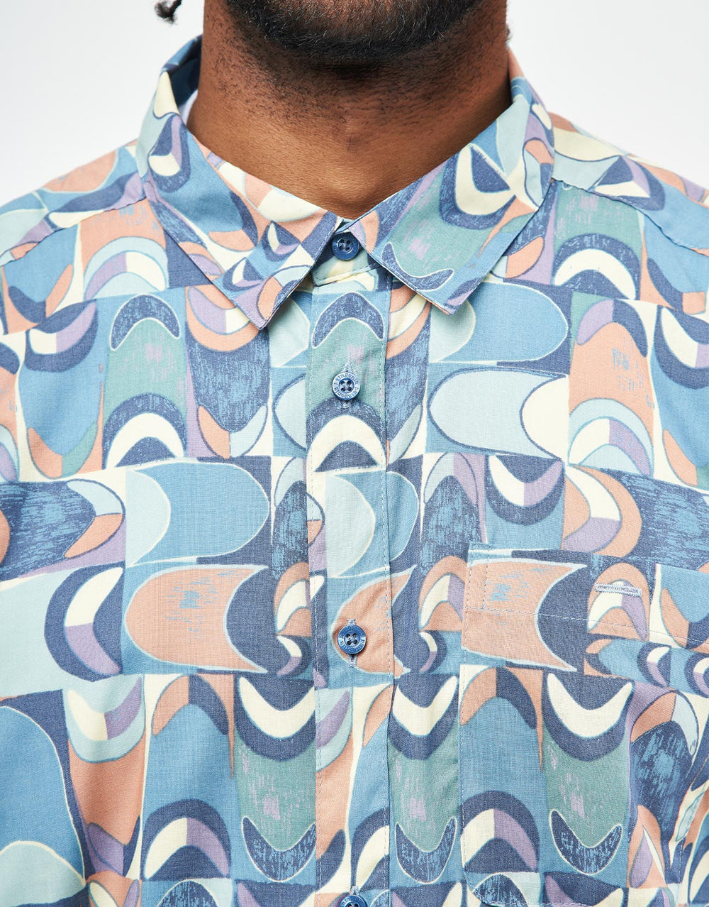 Patagonia Go To S/S Shirt - Swallowtail Geo: Still Blue