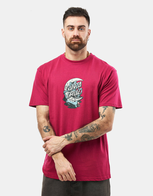 Santa Cruz Crescent Bone Hand T-Shirt - Burgundy