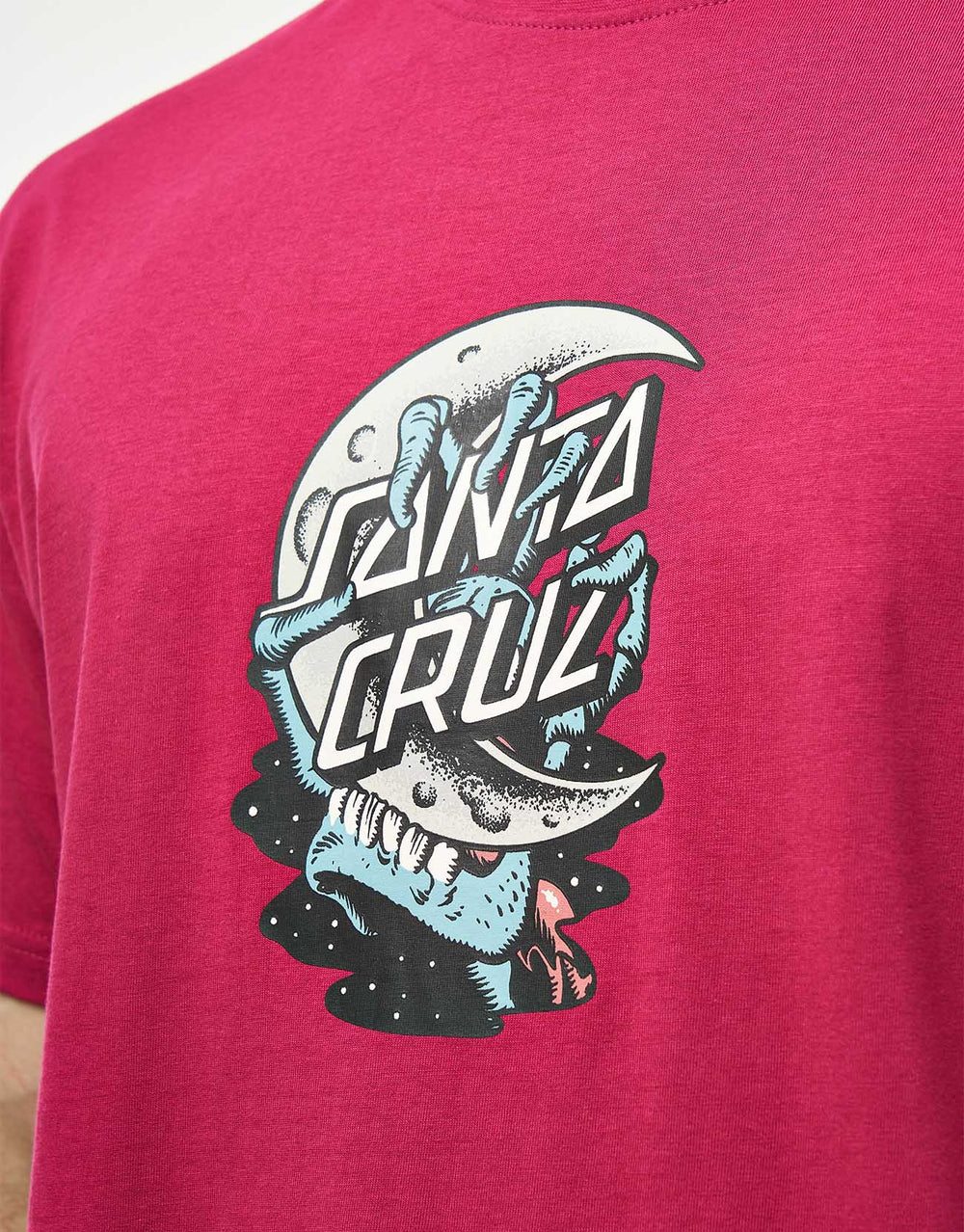 Santa Cruz Crescent Bone Hand T-Shirt - Burgundy