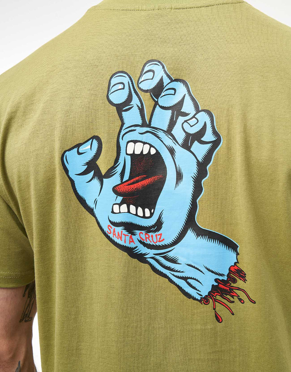 Santa Cruz Screaming Hand Chest T-Shirt - Iguana