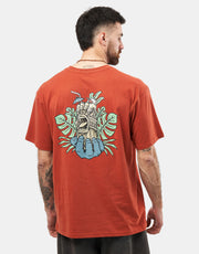 Santa Cruz Tiki Hand Strip T-Shirt - Dark Rust