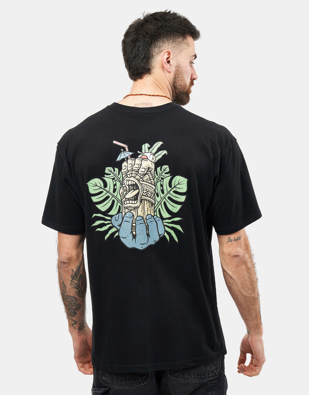 Santa Cruz Tiki Hand Strip T-Shirt - Black