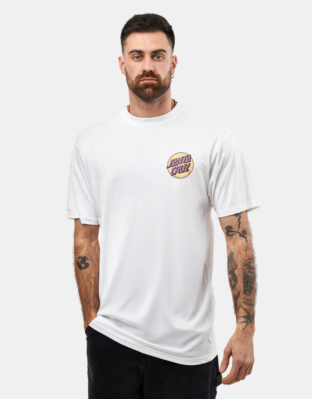 Santa Cruz Wagon Dot Chest T-Shirt - White