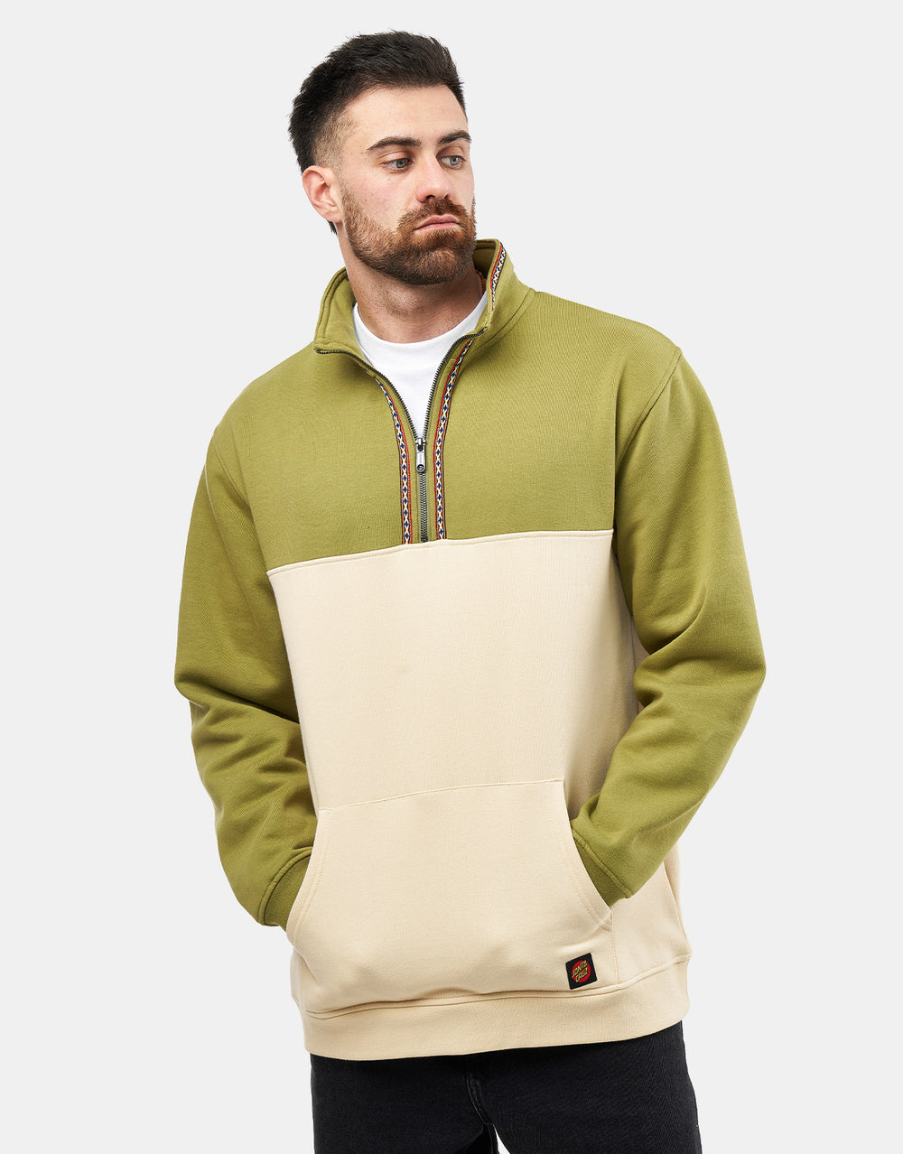 Santa Cruz Quarter Zip Camper Crew - Iguana/Blond Wood