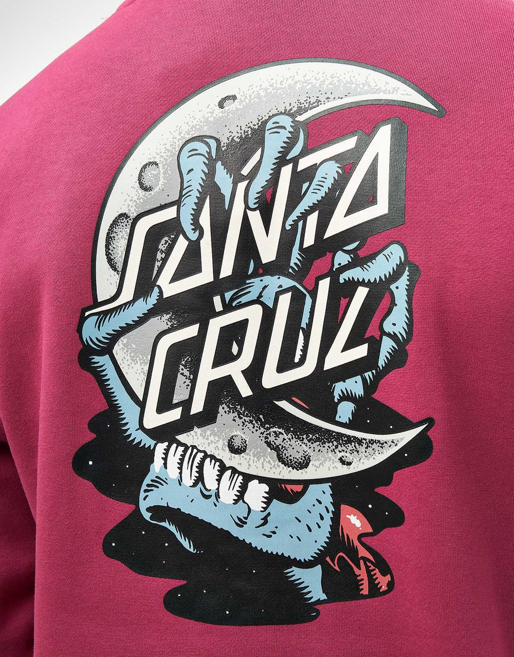 Santa Cruz Crescent Bone Hand Pullover Hoodie - Burgundy