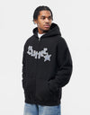 Butter Goods Edge Applique Zip-Thru Hoodie - Black