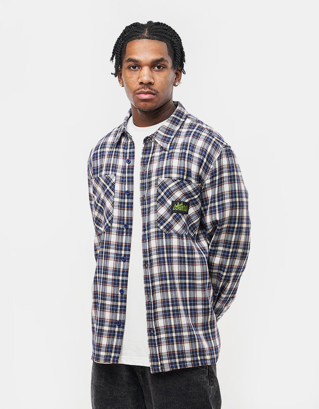 Butter Goods Equipment Plaid L/S Shirt - Navy