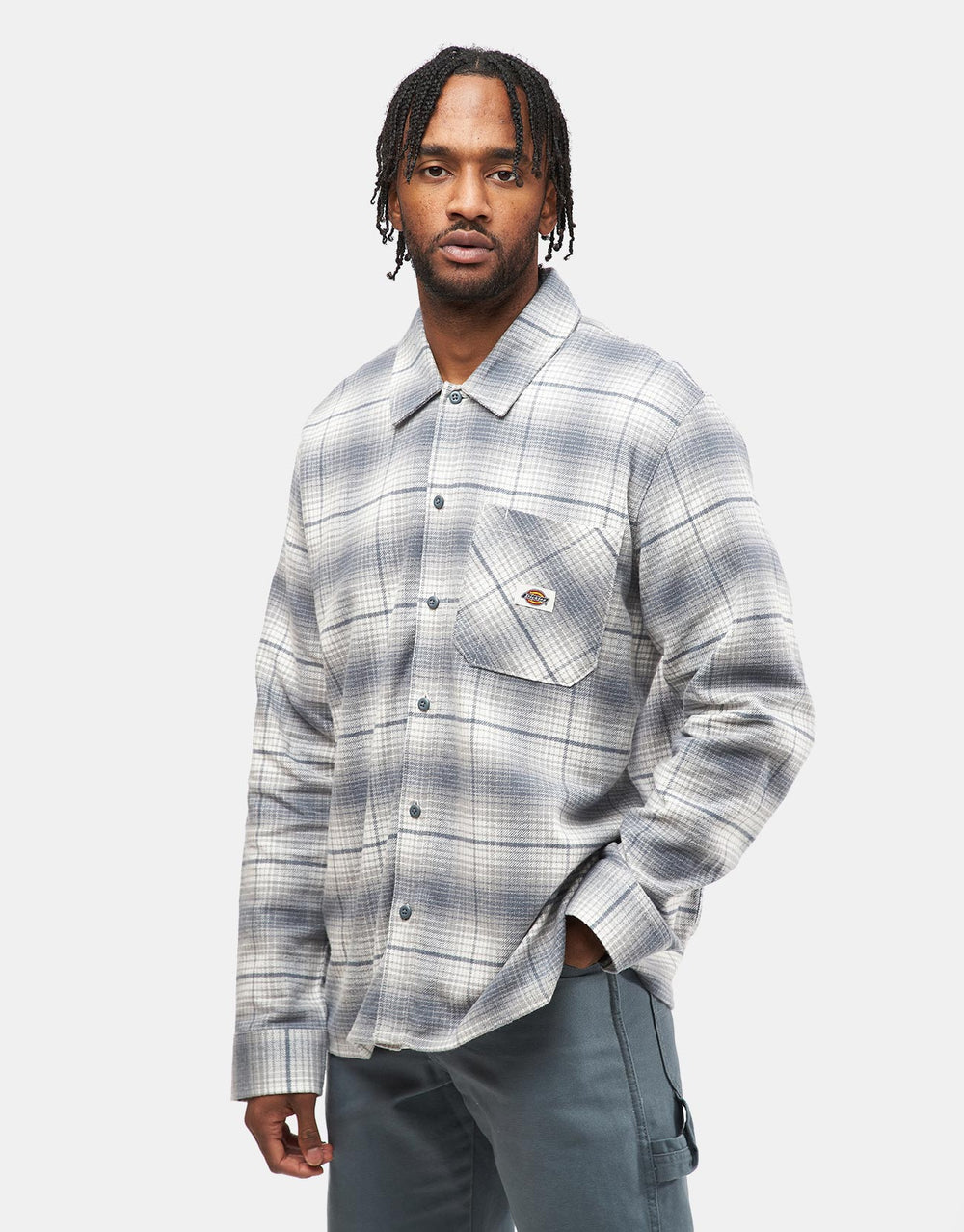 Dickies Forest Check L/S Shirt - Stormy Weather