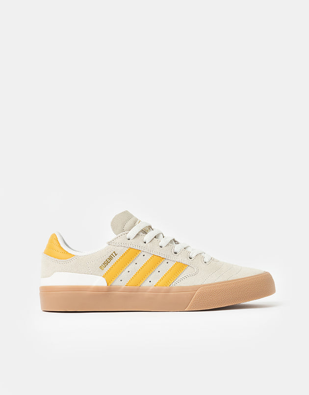 adidas Busenitz Vulc II Skate Shoes - Crystal White/Preloved Yellow/Gold Metallic