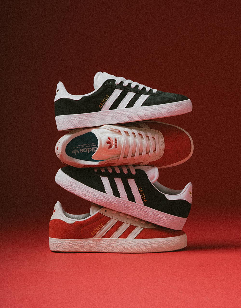 adidas Gazelle ADV Skate Shoes - Better Scarlet/Chalk White/Gold Metallic